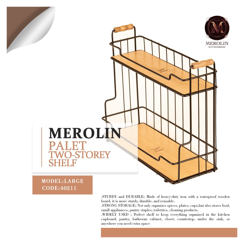 Merolin 2-Tier Spice Rack Stand, Large Pallet Model, Code 40211 - Image 2