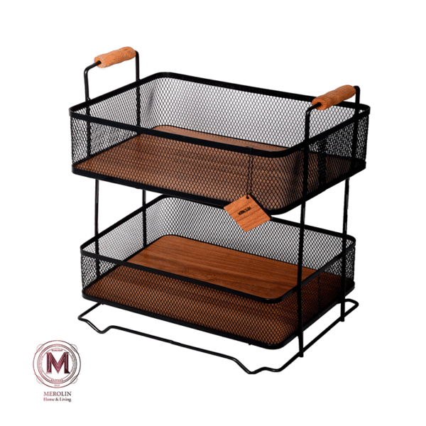 Merolin 2-Tier Onion Storage Rack – Baloot Model, Code 40132