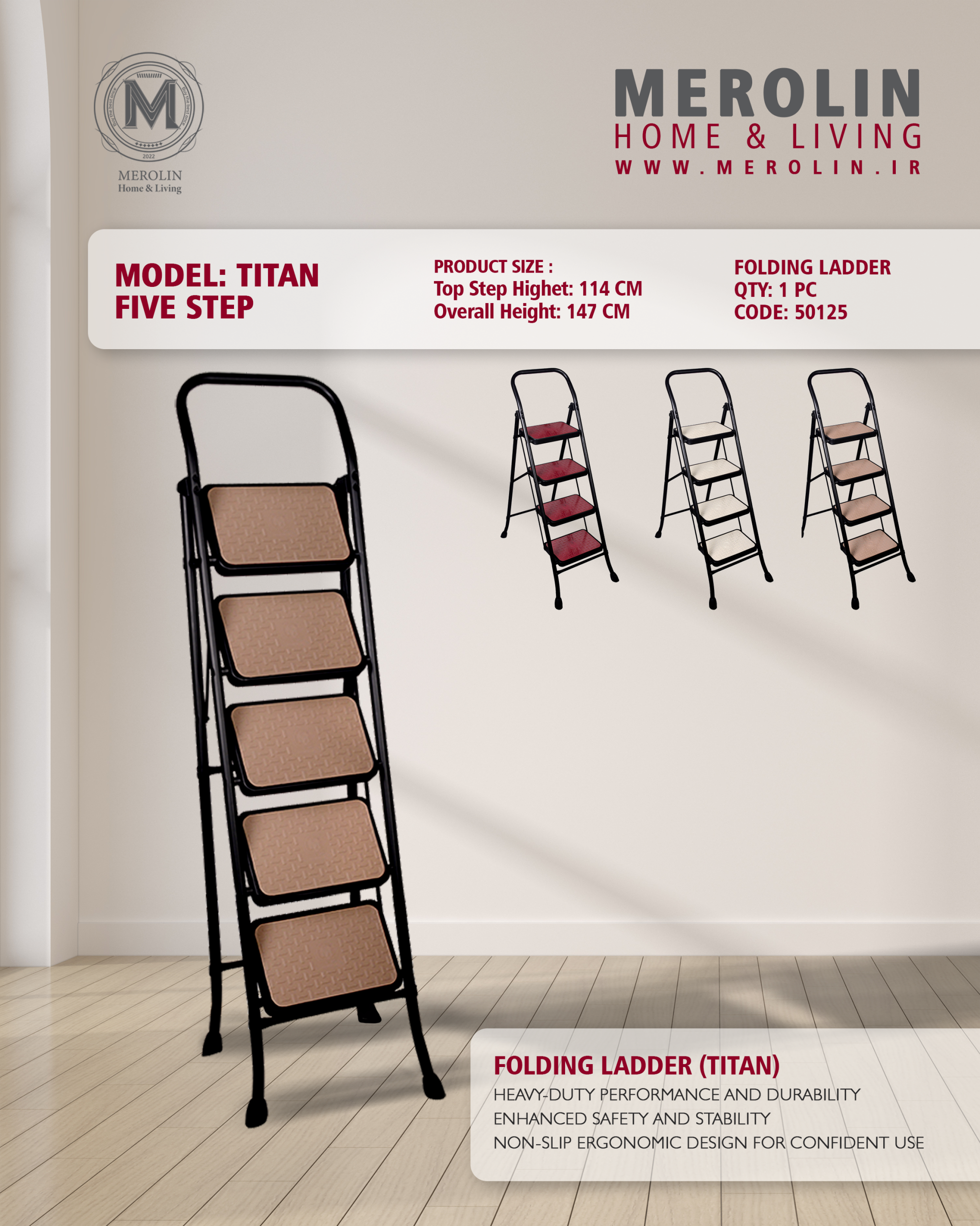 Titan 5 Step Ladder Image 2